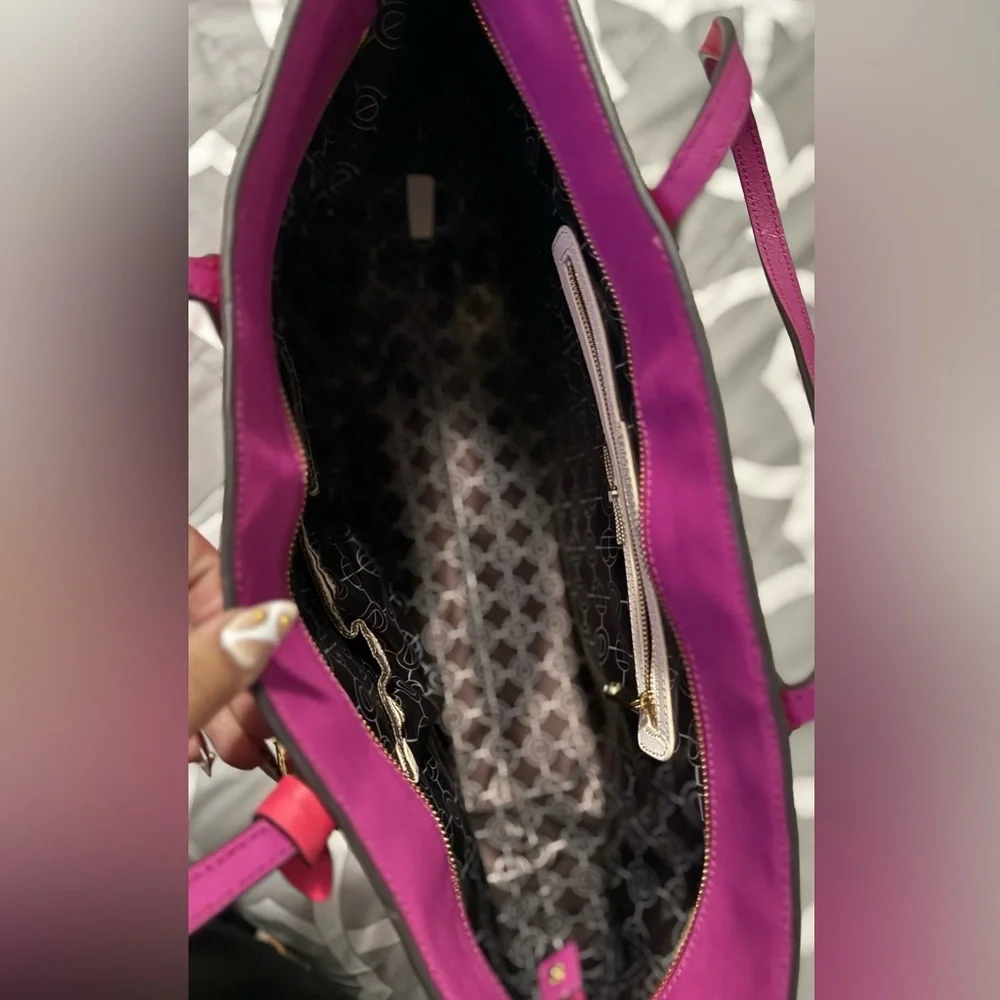 Henri Bendel Pink Saffiano Tote